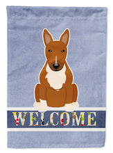 Load image into Gallery viewer, Bull Terrier Red Welcome Garden Flag - Outdoor Decorative Yard Flag BB5715GF