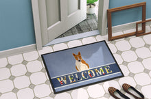 Load image into Gallery viewer, Bull Terrier Red White Welcome Doormat - 18x27 Decorative Floor Mat – Indoor/Outdoor Rug with Artistic Flair BB5716MAT