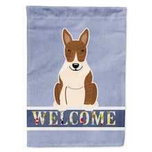 Load image into Gallery viewer, Bull Terrier Brindle Welcome Flag Canvas House Size BB5718CHF