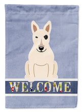 Load image into Gallery viewer, Bull Terrier White Welcome Garden Flag - Outdoor Decorative Yard Flag BB5719GF