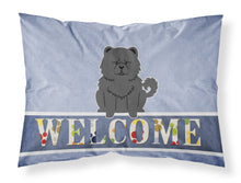 Load image into Gallery viewer, Chow Chow Black Welcome Fabric Standard Pillowcase – Artistic Decorative Front, White Back BB5724PILLOWCASE