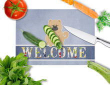 Load image into Gallery viewer, Chow Chow Cream Welcome Glass Cutting Boards – Durable, Decorative Kitchen Art Large BB5725LCB
