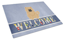 Load image into Gallery viewer, Chow Chow Cream Welcome Glass Cutting Boards – Durable, Decorative Kitchen Art Large BB5725LCB