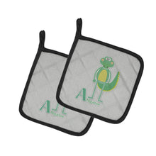 Load image into Gallery viewer, Alphabet A for Alligator Pot Holders - Set of 2 - Heat-Resistant Kitchen Essentials BB5726PTHD
