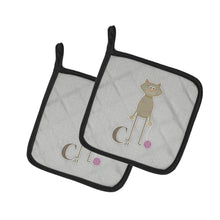 Load image into Gallery viewer, Alphabet C for Cat Pot Holders - Set of 2 - Heat-Resistant Kitchen Essentials BB5728PTHD