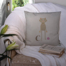 Load image into Gallery viewer, Alphabet C for Cat Throw Pillow - 14x14 Decorative Pillow – Art for Your Home &amp; Patio BB5728PW1414