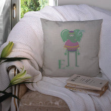 Load image into Gallery viewer, Alphabet E for Elephant Throw Pillow - 14x14 Decorative Pillow – Art for Your Home &amp; Patio BB5730PW1414