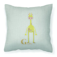 Load image into Gallery viewer, Alphabet G for Giraffe Fabric Decorative Pillow BB5732PW1818