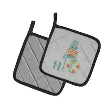 Load image into Gallery viewer, Alphabet H for Hippopotamus Pot Holders - Set of 2 - Heat-Resistant Kitchen Essentials BB5733PTHD