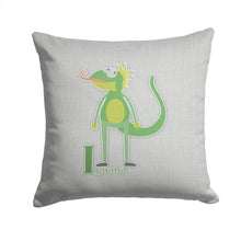 Load image into Gallery viewer, Alphabet I for Iguana Throw Pillow - 14x14 Decorative Pillow – Art for Your Home &amp; Patio BB5734PW1414
