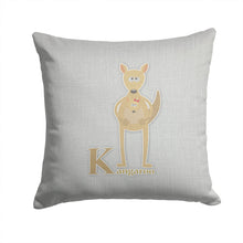 Load image into Gallery viewer, Alphabet K for Kangaroo Throw Pillow - 14x14 Decorative Pillow – Art for Your Home &amp; Patio BB5736PW1414