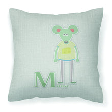 Load image into Gallery viewer, Alphabet M for Mouse Fabric Decorative Pillow BB5738PW1818