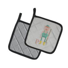 Load image into Gallery viewer, Alphabet P for Pig Pot Holders - Set of 2 - Heat-Resistant Kitchen Essentials BB5741PTHD