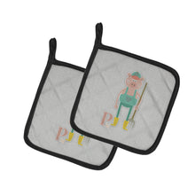 Load image into Gallery viewer, Alphabet P for Pig Pot Holders - Set of 2 - Heat-Resistant Kitchen Essentials BB5741PTHD