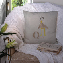 Load image into Gallery viewer, Alphabet Q for Quail Throw Pillow - 14x14 Decorative Pillow – Art for Your Home &amp; Patio BB5742PW1414