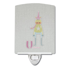 Load image into Gallery viewer, Alphabet U for Unicorn Ceramic Night Light BB5746CNL