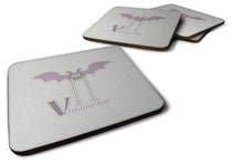 Load image into Gallery viewer, Alphabet V for Vampire Bat Foam Coaster  BB5747FC