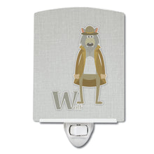 Load image into Gallery viewer, Alphabet W for Wolf Ceramic Night Light BB5748CNL
