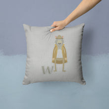 Load image into Gallery viewer, Alphabet W for Wolf Throw Pillow - 14x14 Decorative Pillow – Art for Your Home &amp; Patio BB5748PW1414