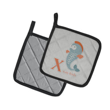 Load image into Gallery viewer, Alphabet X for Xray Fish Pot Holders - Set of 2 - Heat-Resistant Kitchen Essentials BB5749PTHD
