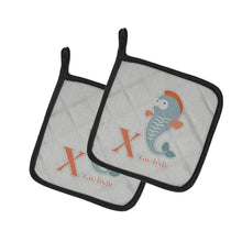 Load image into Gallery viewer, Alphabet X for Xray Fish Pot Holders - Set of 2 - Heat-Resistant Kitchen Essentials BB5749PTHD
