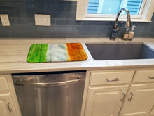 Load image into Gallery viewer, Irish Flag on Wood Dish Drying Mat – Absorbent, Artistic Kitchen Essentials BB5753DDM
