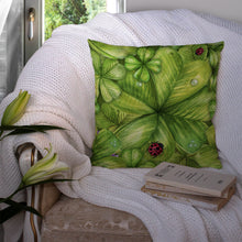 Load image into Gallery viewer, Shamrocks and Lady bugs Throw Pillow - 14x14 Decorative Pillow – Art for Your Home &amp; Patio BB5754PW1414