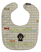 Load image into Gallery viewer, Too Cute Smooth Black and Tan Dachshund Baby Bib BB5784BIB