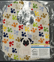 Load image into Gallery viewer, Pawprints Pug Cream Baby Bib BB5833BIB