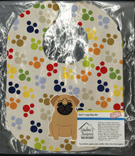 Load image into Gallery viewer, Pawprints Pug Brown Baby Bib BB5836BIB