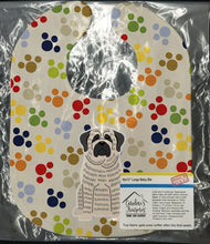 Load image into Gallery viewer, Pawprints Mastiff Brindle White Baby Bib BB5845BIB