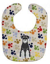 Load image into Gallery viewer, Pawprints Standard Schnauzer Salt and Pepper Baby Bib BB5862BIB