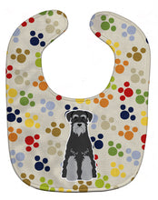 Load image into Gallery viewer, Pawprints Standard Schnauzer Black Grey Baby Bib BB5863BIB