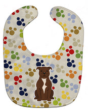 Load image into Gallery viewer, Pawprints Staffordshire Bull Terrier Chocolate Baby Bib BB5877BIB
