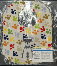 Load image into Gallery viewer, Pawprints Miniature Schanuzer Salt and Pepper Baby Bib BB5883BIB
