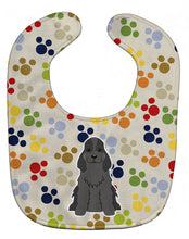 Load image into Gallery viewer, Pawprints Cocker Spaniel Black Baby Bib BB5921BIB