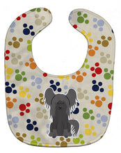Load image into Gallery viewer, Pawprints Chinese Crested Black Baby Bib BB5941BIB