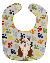 Load image into Gallery viewer, Pawprints English Bulldog Brindle White Baby Bib BB5950BIB