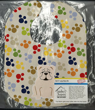 Load image into Gallery viewer, Pawprints English Bulldog White Baby Bib BB5952BIB