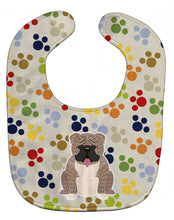 Load image into Gallery viewer, Pawprints English Bulldog Grey Brindle  Baby Bib BB5955BIB