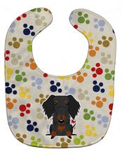 Load image into Gallery viewer, Pawprints Wire Haired Dachshund Black Tan Baby Bib BB5956BIB