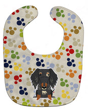 Load image into Gallery viewer, Pawprints Wire Haired Dachshund Dapple Baby Bib BB5957BIB