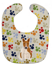 Load image into Gallery viewer, Pawprints Bull Terrier Red White Baby Bib BB5964BIB