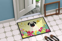 Load image into Gallery viewer, Easter Eggs Pug Cream Doormat - 18x27 Decorative Floor Mat – Indoor/Outdoor Rug with Artistic Flair BB6004MAT