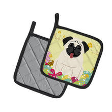 Load image into Gallery viewer, Easter Eggs Pug Cream Pot Holders - Set of 2 - Heat-Resistant Kitchen Essentials BB6004PTHD