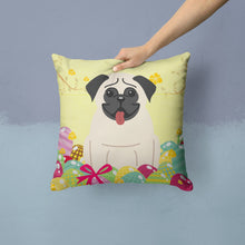 Load image into Gallery viewer, Easter Eggs Pug Cream Throw Pillow - 14x14 Decorative Pillow – Art for Your Home &amp; Patio BB6004PW1414