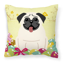 Load image into Gallery viewer, Easter Eggs Pug Cream Fabric Decorative Pillow BB6004PW1818
