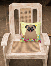 Load image into Gallery viewer, Easter Eggs Pug Brown Fabric Decorative Pillow BB6005PW1818