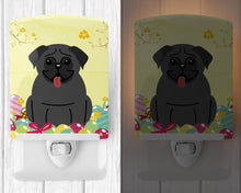 Load image into Gallery viewer, Easter Eggs Pug Black Ceramic Night Light BB6006CNL