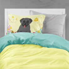 Load image into Gallery viewer, Easter Eggs Pug Black Fabric Standard Pillowcase – Artistic Decorative Front, White Back BB6006PILLOWCASE